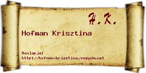 Hofman Krisztina névjegykártya